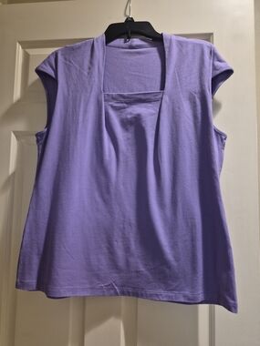 NWOT-Coldwater Creek Lavender Cap Sleeve Shell Top, Large, Never Worn